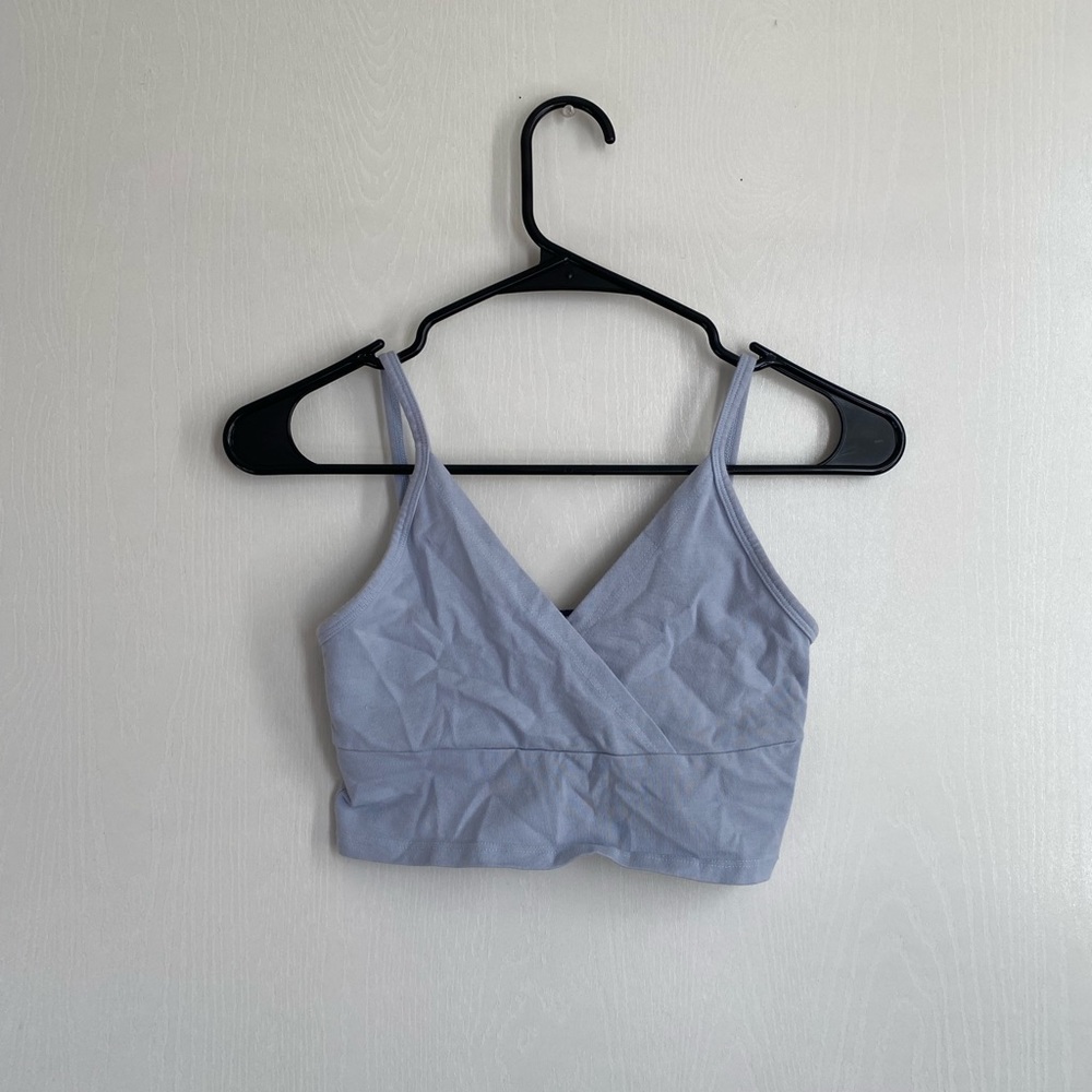 Brandy M, baby blue cami crop top